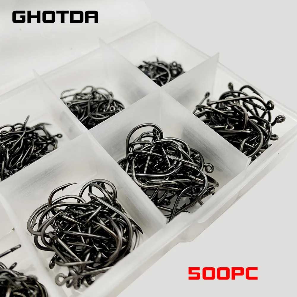 

500Pcs Jig Head Hook Fishing Hook Black Hooks Fishing Jig Hook Lure Hooks Bait Hook Soft Worm Jig Hook for Fishing Accessories