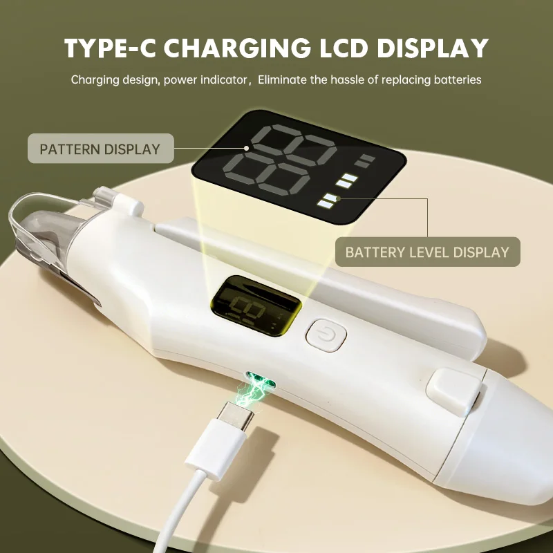 Krallenschere für Haustiere mit LED-Licht und digitaler Anzeige, wiederaufladbarer 2-in-1-Krallentrimmer und -schleifer für Hunde und Katzen, Pflegezubehör für Haustiere_voghion.com
