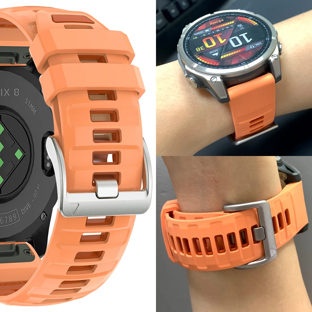 Durable QuickFit Silicone Sport Strap - Versatile 22mm/26mm Watchband