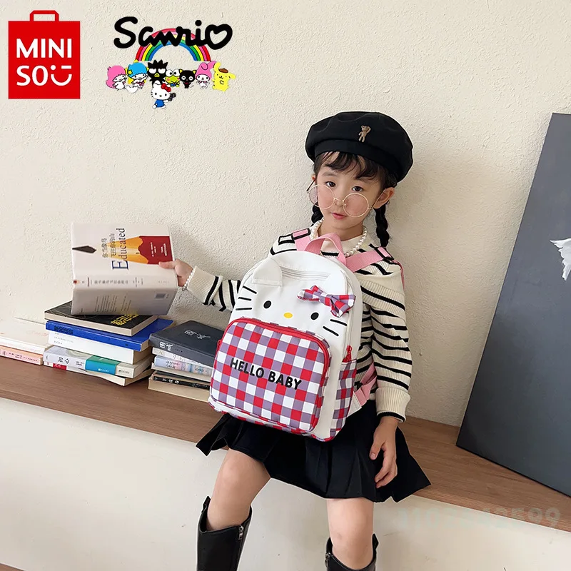 Miniso Hello Kitty New Women's Backpack Fashionable High Quality Girls' Backpack Cartoon Large Capacity Children's Backpack