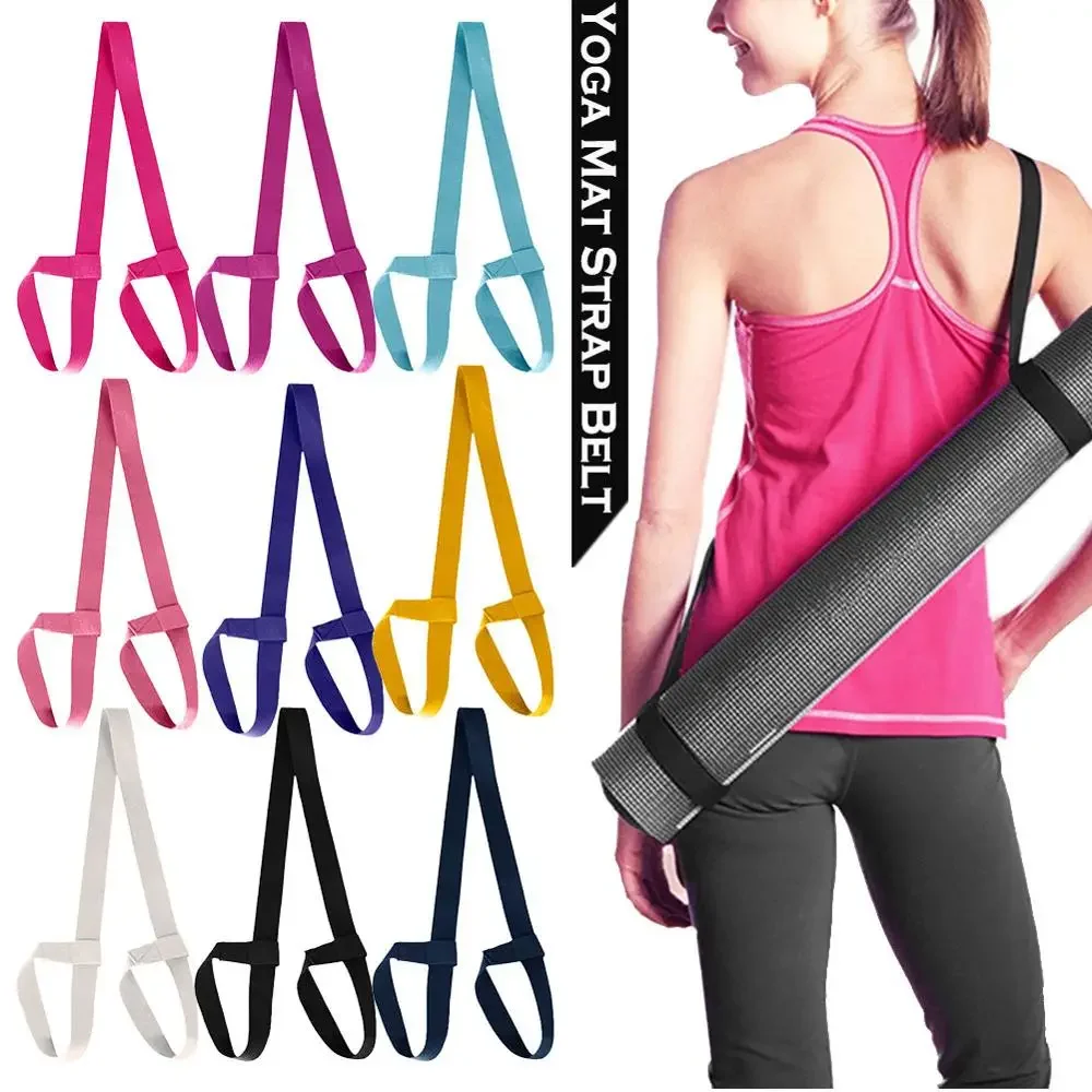 1pc 38mm Yoga Mat Elastic Strap Adjust belt Auxiliary Supplies Storage Practical Bind Yoga Band Gym Solid Outdoor Sport Portable