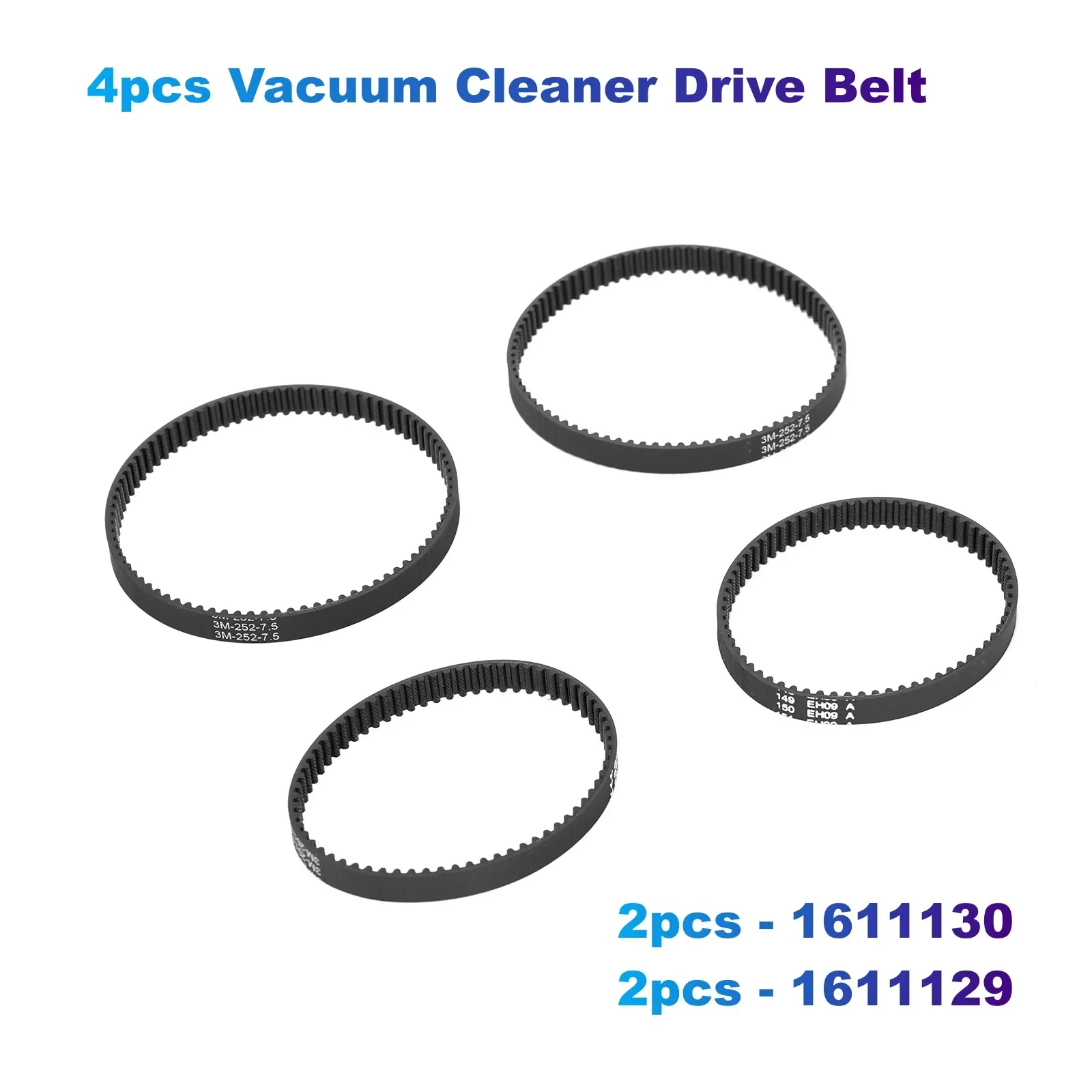 4Pcs Vacuum Cleaner Drive Belt 1611130&1611129 Compatible