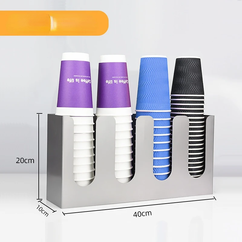

Stainless Steel Straight Four-Grid Stainless Steel Cup Holder Plastic Cup Cup-Dividing Cup Puller Coffee Milk Tea Coffee Shop