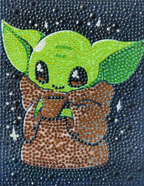 POENOEN Baby Yoda 5D Diamond Painting Kits for Christmas, Full Drill Diamond Art Kits for Kids, Cross Stitch Crystal Rhinestone Diamond Dotz for Home