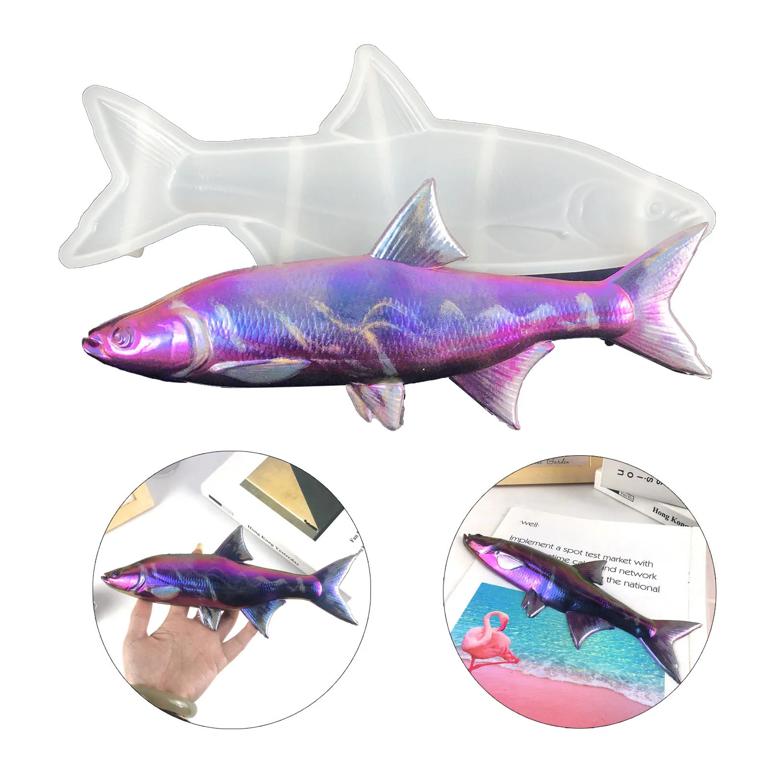 

3D Salmon Fish Casting Silicone Molds Unique Large Ocean Animal Resin Epoxy Casting Mould For DIY Craft Home Wall Art Decoration