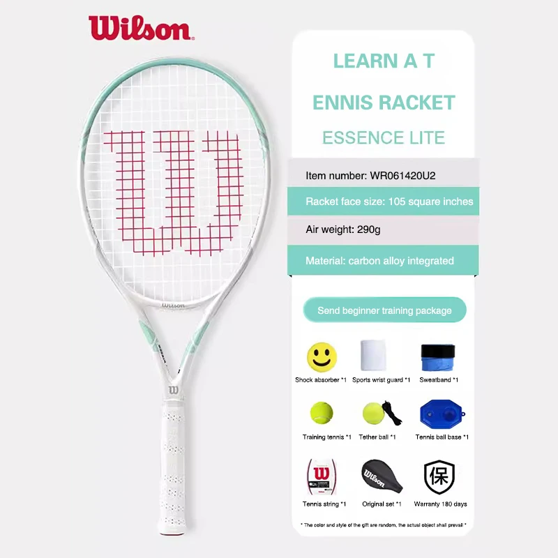 Wilson Tennis Rackets Beginner Carbon aluminum Tennis Rebound Trainer Professional Racket Male Female with Accessories