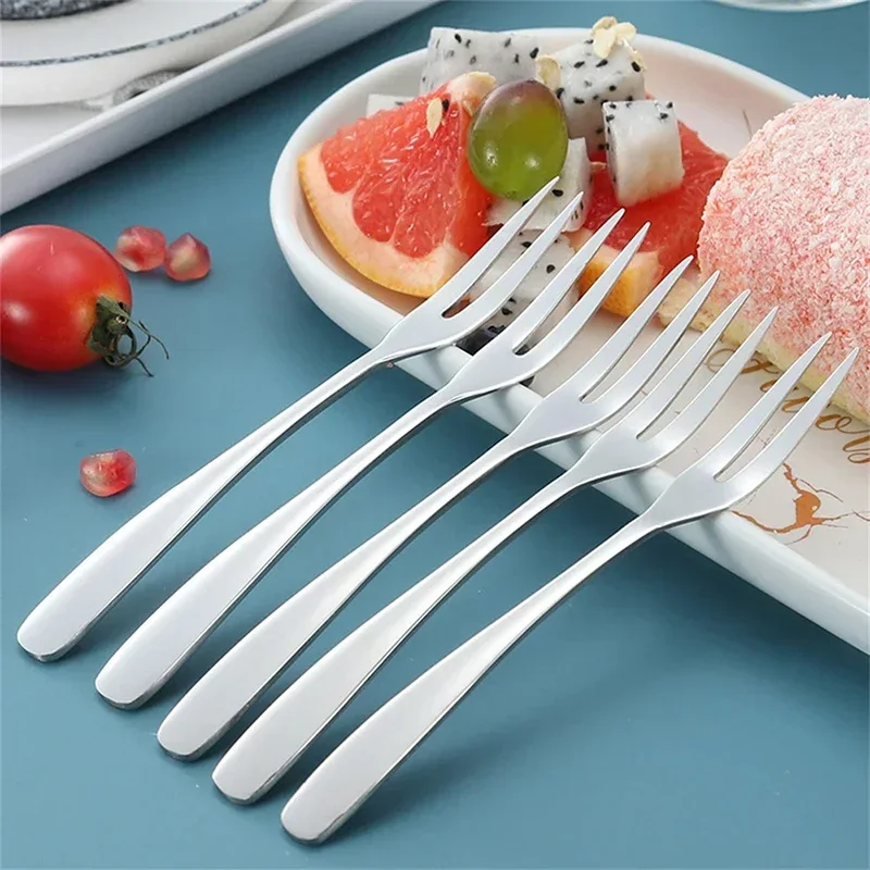 Stainless Steel Fruit Fork Dessert Forks Mini Fork Used For Cake In Party Snail For Restaurant Bar Party Banquets 1/2/5PCS fruit fork