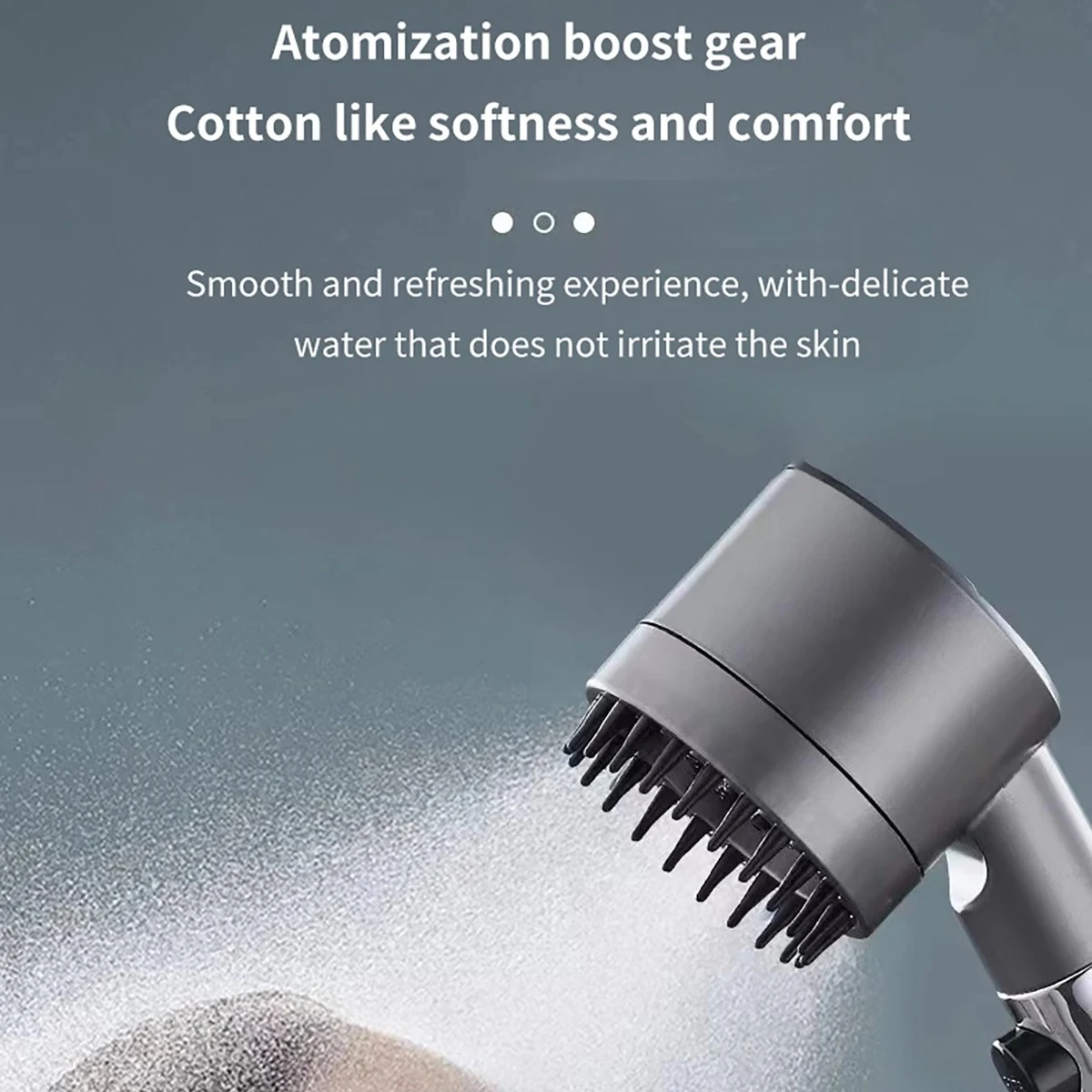 3 Modes Massage Shower Head with Silicone Brush Detachable Spray Gun Mode Handheld High Pressure Bathroom Showerhead with Filter