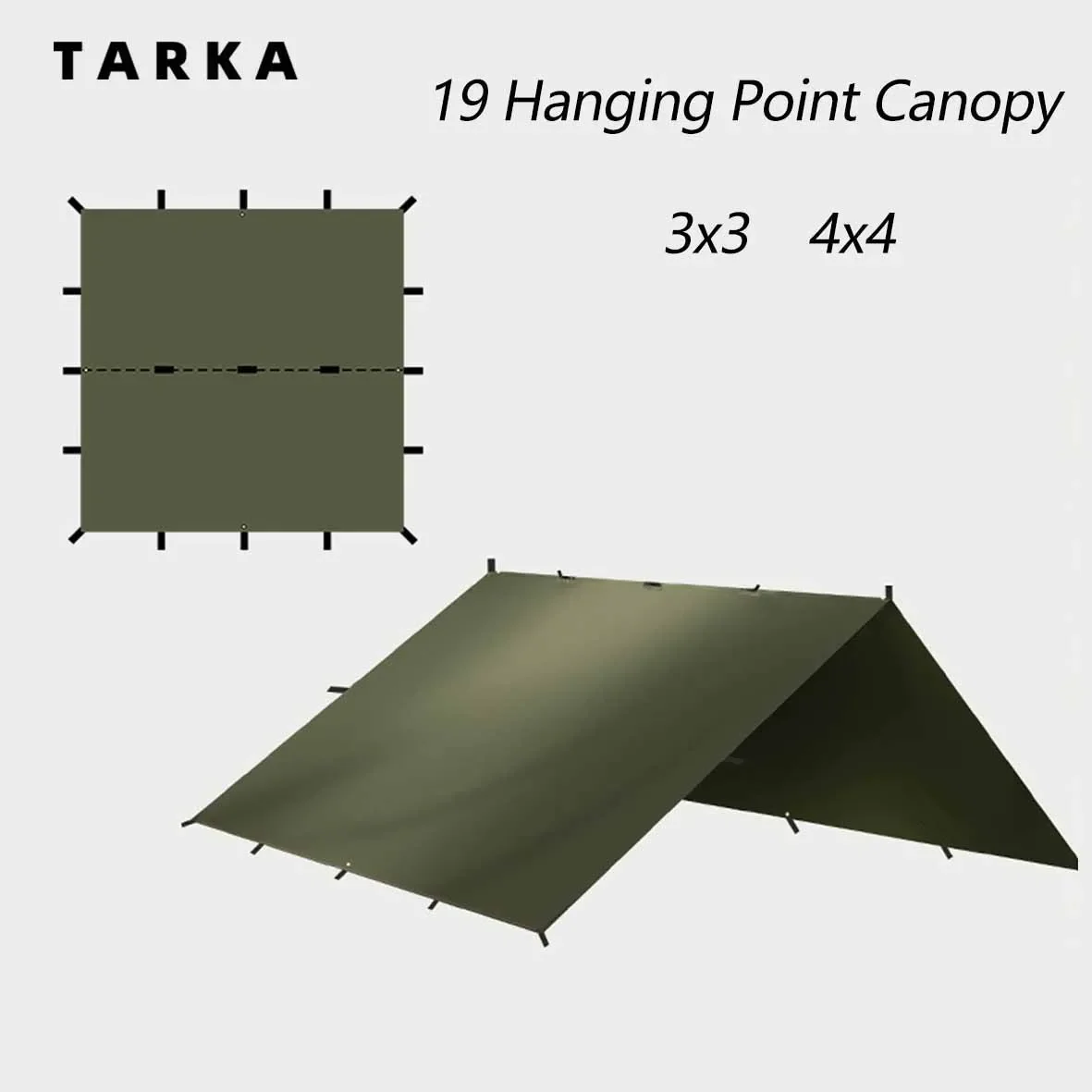 TARKA-tienda de campaña para exteriores, toldo impermeable de supervivencia, refugio solar turístico, 4x4m/4x3m/3x3m