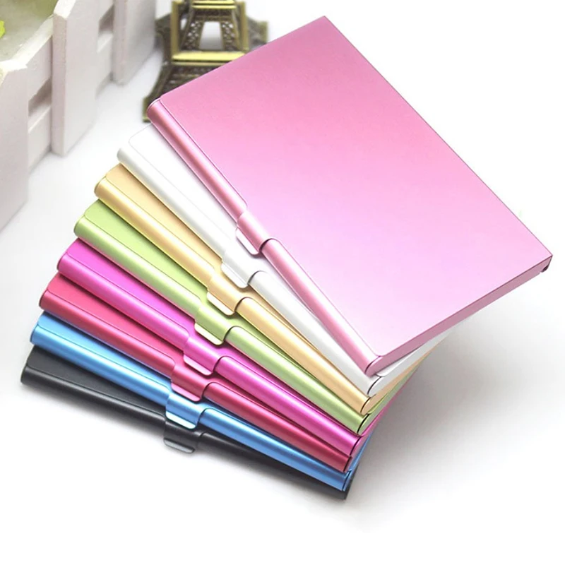 

Business Aluminum Alloy Business Card Case Portable Portable Carry On Credit Card Case Metal Business Card Holder
