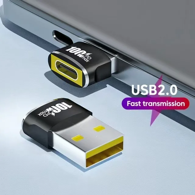 USB to Type C OTG Adapter - PD100W Fast Charging Connector (1/2/5 Pack)