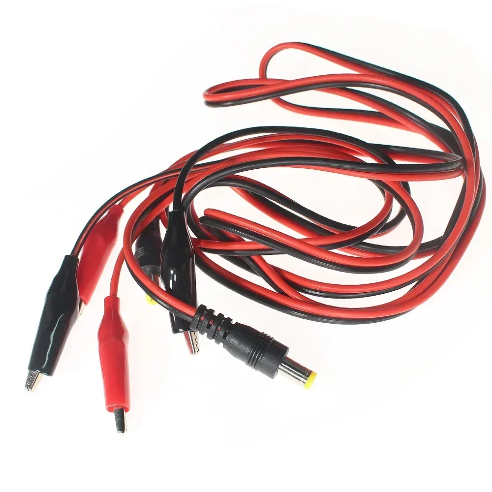Alligator Clip To DC Power Plug Connector Adapter Plug 25CM Test Leads Wire DC 5.5*2.1mm Clips Crocodile Male Female Connect