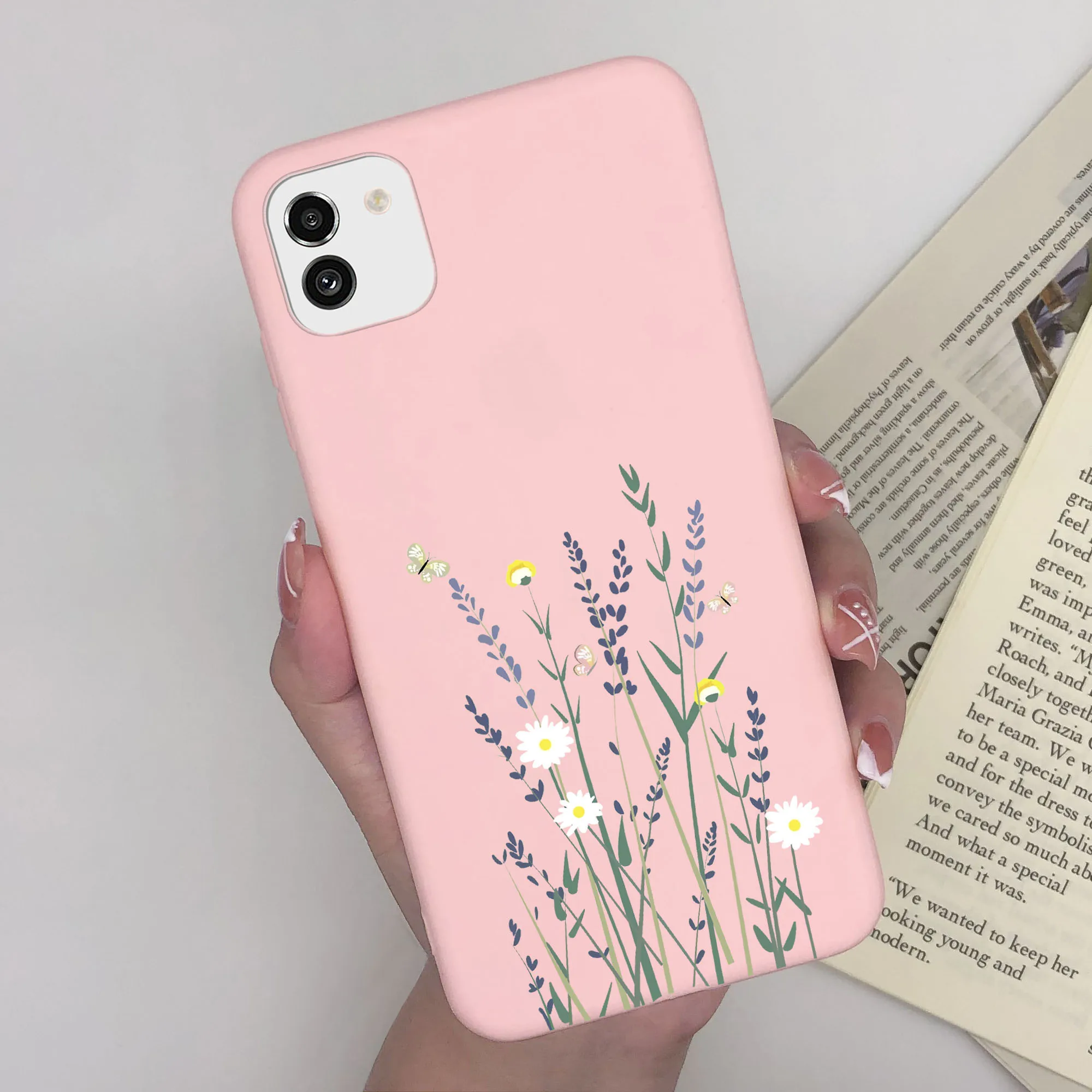 Cute Painted Soft Silicone Bumper Cover for Samsung Galaxy A03 Series