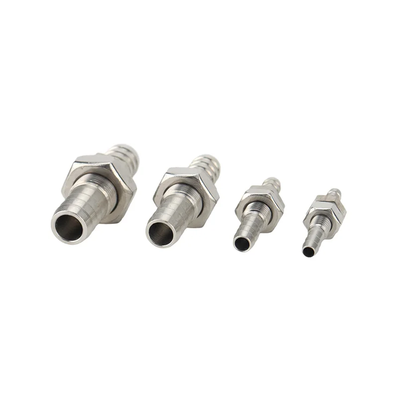 4mm 6mm 8mm 10mm 12mm 14mm 16mm 19mm Hose Barb Bulkhead 304 Stainless Steel Barbed Tube Pipe Fitting Coupler Connector Adapter Hose Pipe Fitting Pipe Fitting Water Pipe Fitting