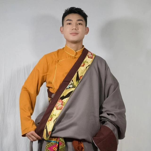 Two Piece Long Silk Leisure Set For Men Tibetan Journey main image 0