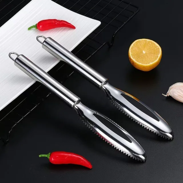 Stainless Fish Scales Scraping Graters Fast Remove Cleaning Peeler Scraper Bone Tweezers Tool Gadge Kitchen Accessorie Gadgets 2