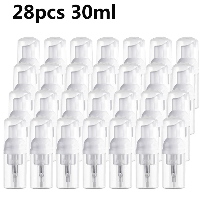 28 Pack 60ML/30ML Foam Dispenser Bottle Plastic Refillable Mini Foam bottle Foaming Soap Dispenser Pump Bottles -for Travel