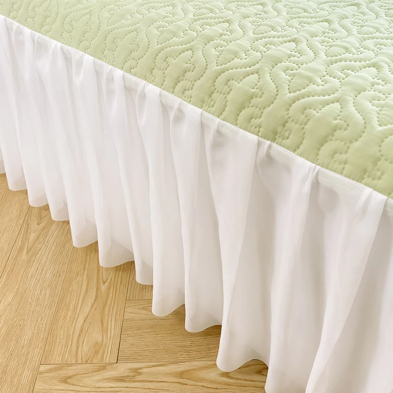 

2023 new princess style brushed bed skirt single piece quilted bed sheet