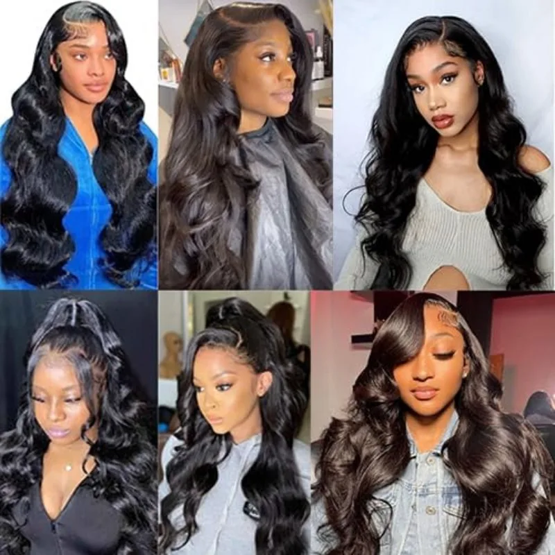 13x6 Lace Frontal Body Wave Human Hair Pre-Plucked Hairline Brazilian Virgin Hair Transparent Lace Closure Soft and Silky