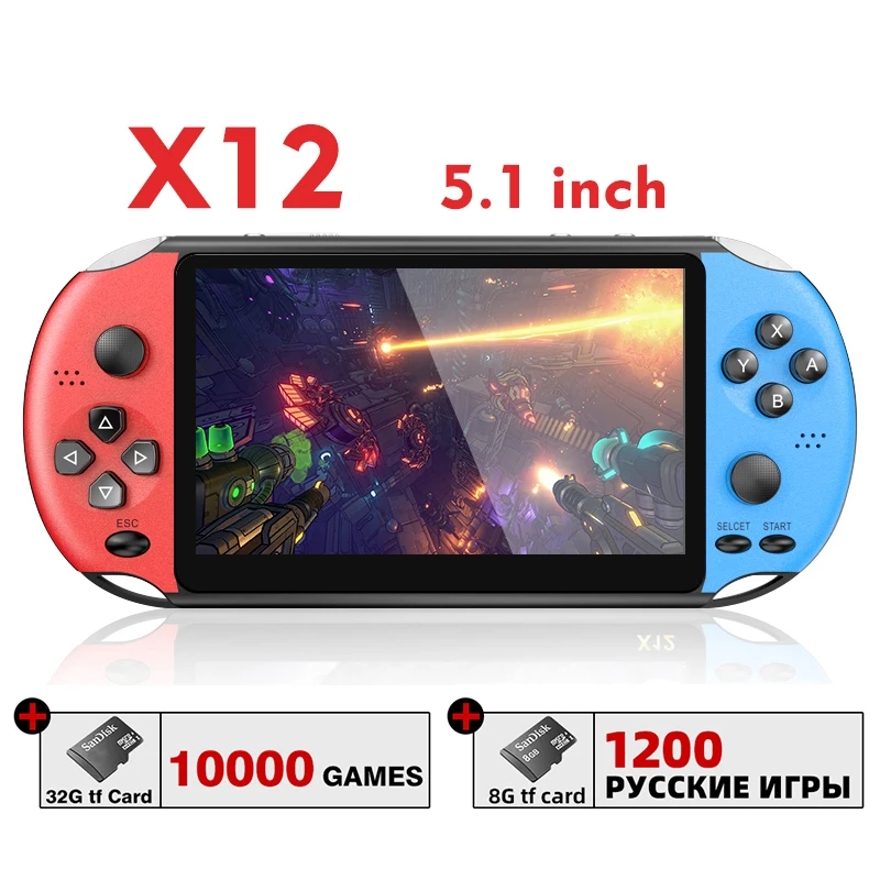 Data Frog X12 Portable Handheld Video Game Console Built-in 3200+ Games For GB/GBA/GBC/SEGA/CPS/NEOGEO/MAME/FC/SFC 9 Emulators 