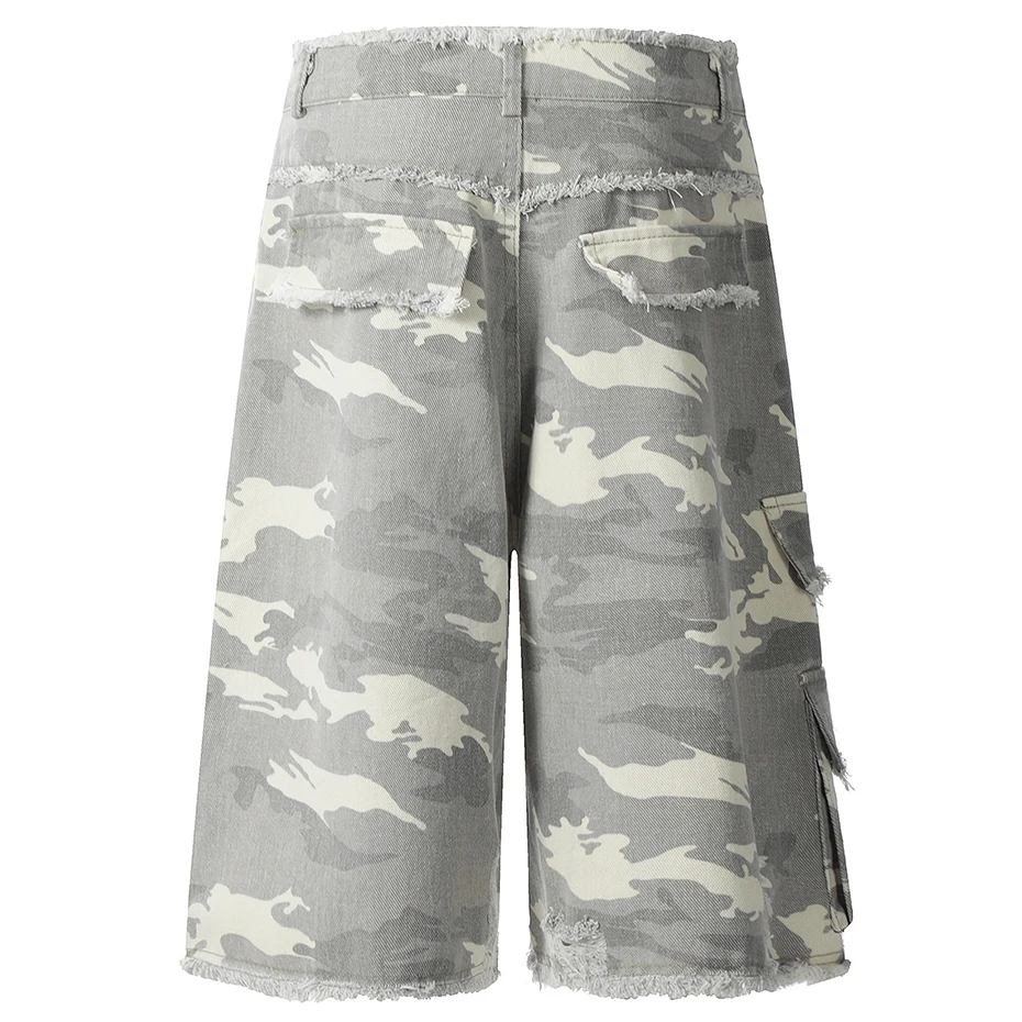 Vintage Leopard Denim Shorts Ripped Cargo Jeans Shorts Summer Loose Casual Streetwear Harajuku Hip Hop