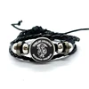 Sons Of Anarchy LOGO Leather Bracelets Freedom Symbol Pendant анархия Glass Dome Bracelet & Bangles Rock Punk Jewelry Gifts 1