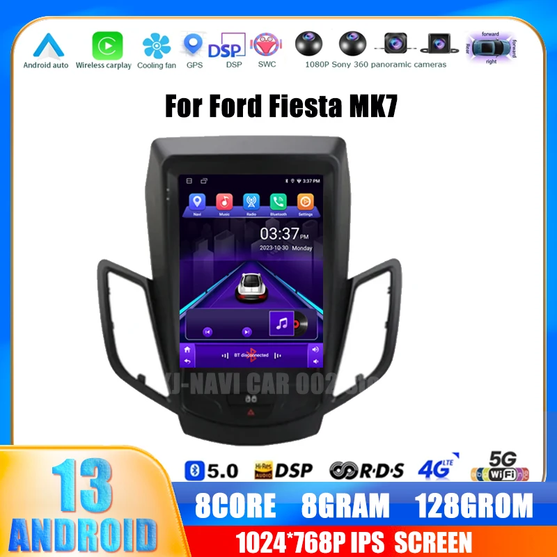 Android 13 Per Ford Fiesta Mk7 2009-2016 Autoradio Lettore Wireless Carplay Autoradio Bluetooth Video Multimedia Stereo Head Unit
