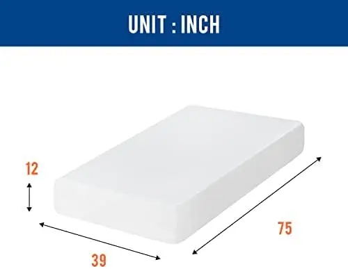 Twin Mattress 12 inch Gel Memory Foam Mattress Medium Firm Mattresses for Cool Sleep Relieving Pressure Relief Ce
