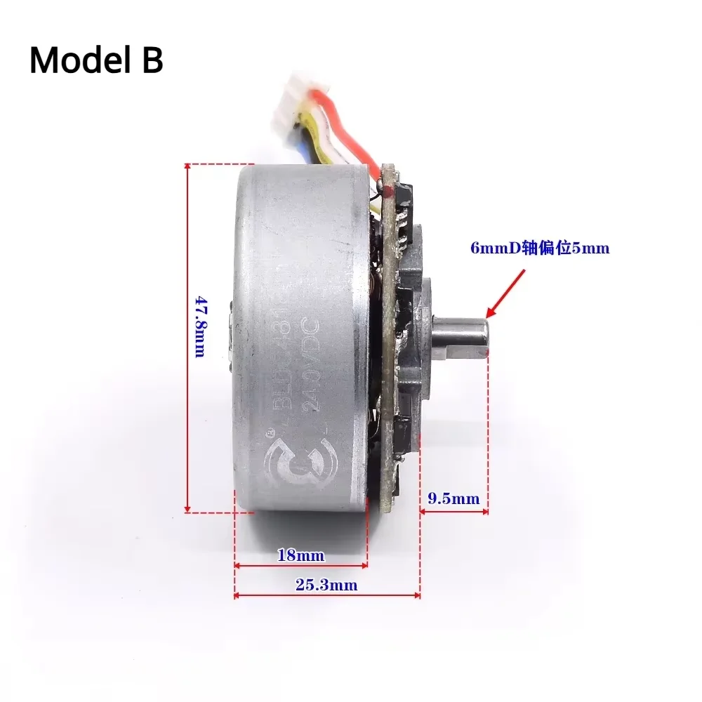 BL4825O 미니 48mm 브러시리스 모터 DC12V 14.4V 24V 4000RPM 대형 토크 가역 PWM 속도 조절 Fascial gun 용 6mm 샤프트