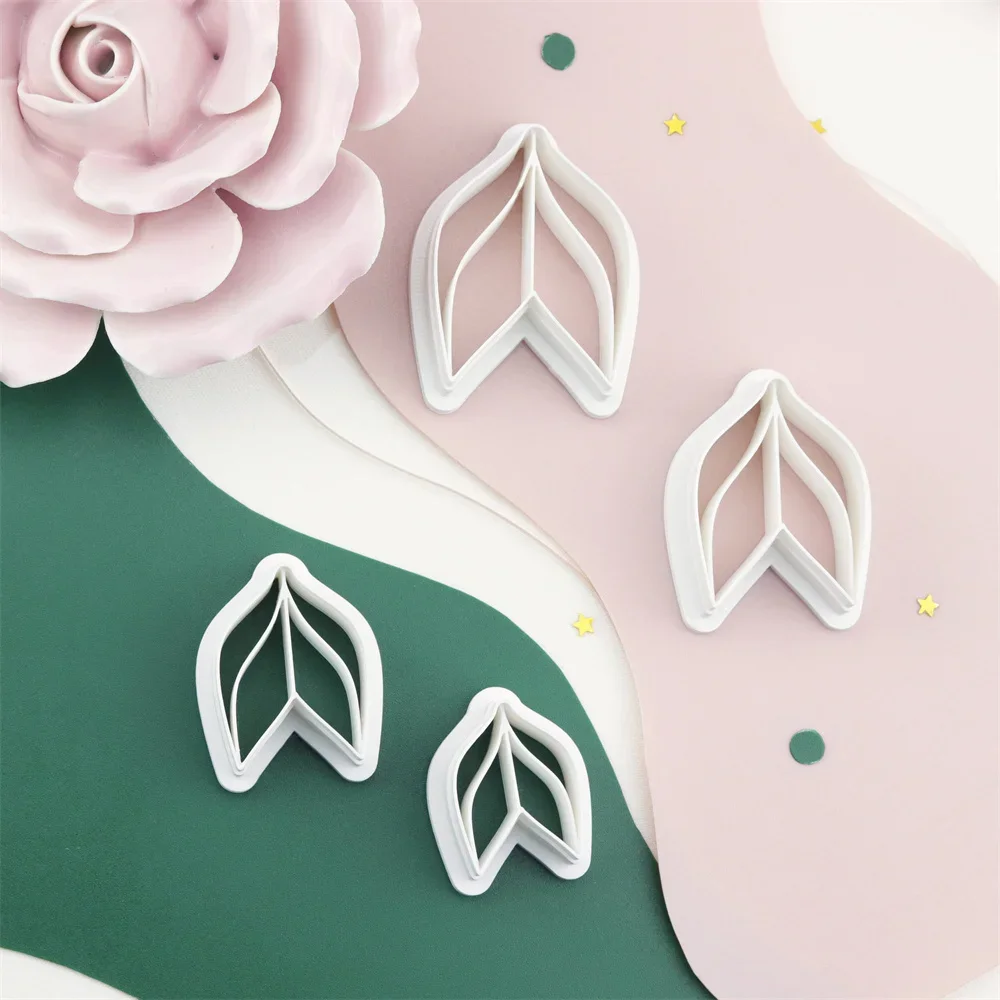 Earrings Clay Mold DIY Leaves Earrings Pendants Mould Soft Pottery Clay Cutter Handmade Jewelry Embossing Tools