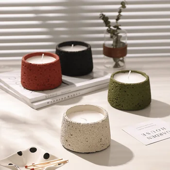 Cement Candle Cup Candle Holder Storing Candle Container Tools Home Decoration Family Party Gift Accessories Home Supplies