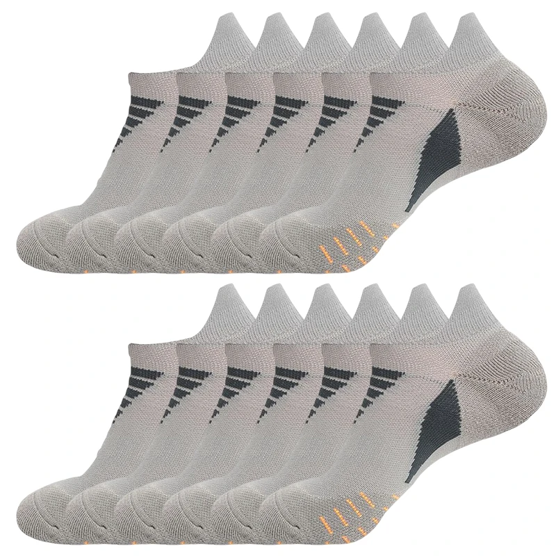 6 Pairs Mens Athletic Ankle Socks Anti-slip Breathable No Sweat Sports Socks Marathon Basketball Summer Running Sock  Men
