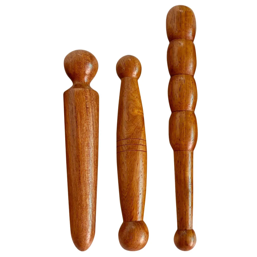 3 Pcs Foot Acupuncture Point Rod Wood Massgae Sticks Tool Tools Acupressure Fragrant Wooden