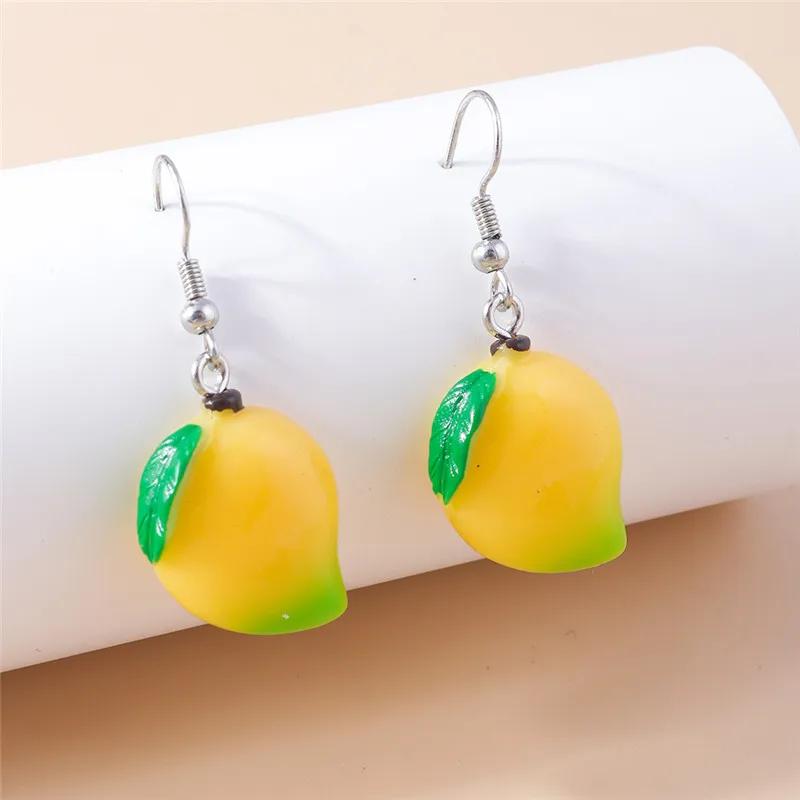 Aihua Neue Mode Früchte Ohrringe für Frauen Cartoon Harz Apfel Erdbeere Wassermelone Traube Ohrringe Lustige Geschenke – Detail 13