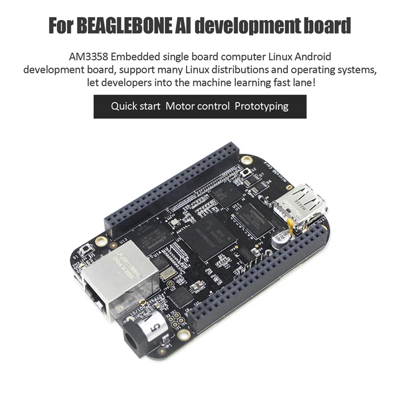 비글본 BB 블랙 임베디드 AM3358 512MB DDR3 + 4GB EMMC 플래시 BB 블랙 AI 리눅스 ARM 개발 보드 + USB 케이블