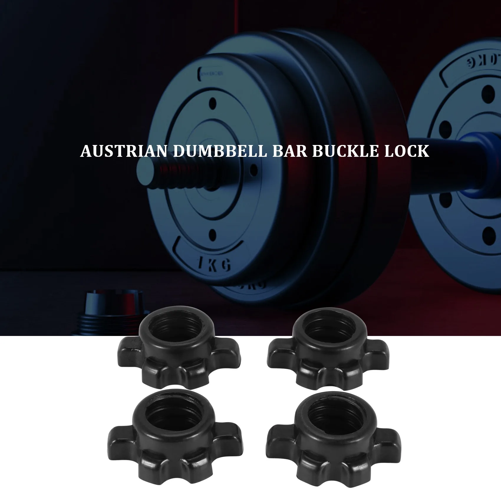 Weight Training Accessories 4Pcs Dumbbell Bar Nut Barbells Spin Screw Clamp