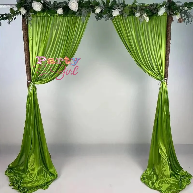 Sage Green Ice Silk Wedding Backdrop Curtain Out Door Stage Background