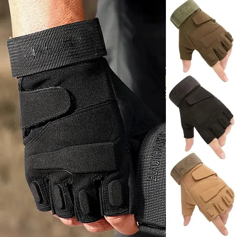 Outdoor Tactical Fingerless Gloves for Men Women Combat Shooting Hunting Fitness, fingerless gloves, workout gloves