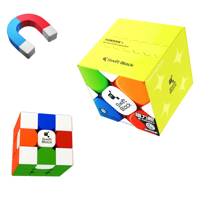 Gan Swift Block 355S 3X3X3 Magnetic Speed Cube Gan Swift 3X3 Magic Cube Originale Gan Swift Cubo Magico 55Mm Puzzle Toys Gan Swift Block 355S 3X3X3 Ma