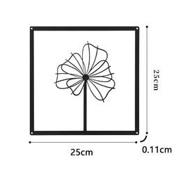 Nordic Flower Metal Wall Art Macrame Pendant - Creative Modern Decor (Black  F)