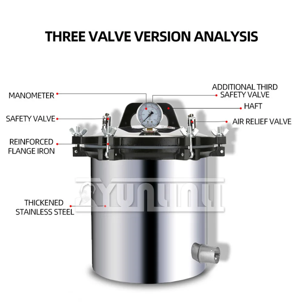 24L Fully Automatic Vertical Steam High-pressure Sterilization Pot Portable Sterilization Pot