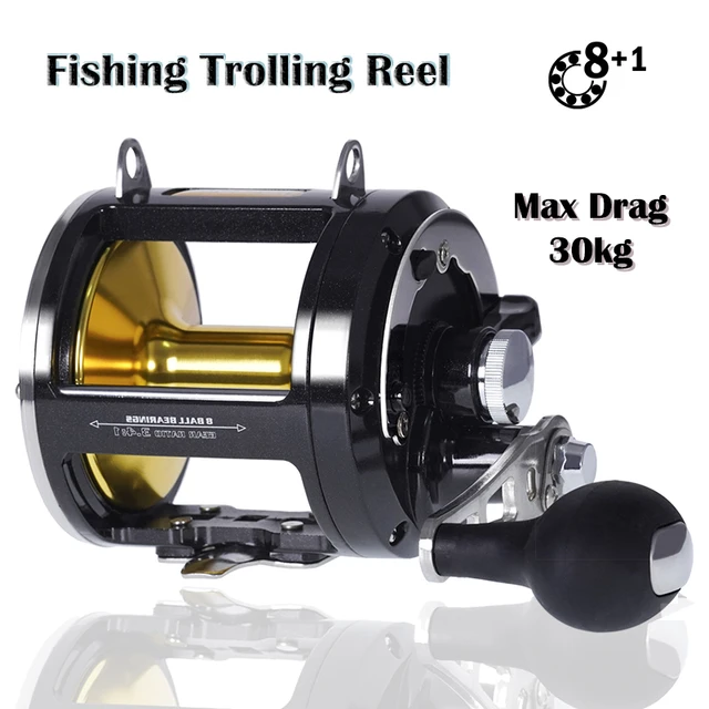 TR12000 Big Trolling Drum Fishing Reels 3.4:1 Gear Ratio 8+1BB All
