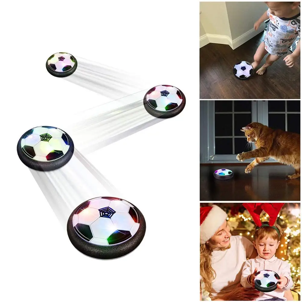 

1pc Safe Indoor Kids Sports Ball Air Power Soccer Disk Game Bright Light Electric Suspension Football Toy for Children Flat Ball