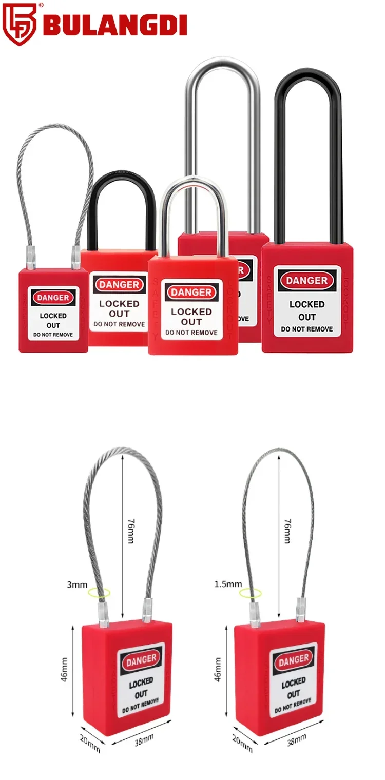 Description Picture 2 of itemLockout Tagout Safety Padlock with Keys Industrial Engineering Electrical Isolation Insulation Safe Lock Plastic ABS Body LOTO