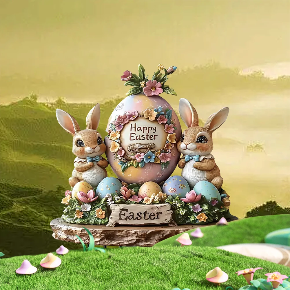 Waterproof Acrylic Easter Garden Stake Decor Statue