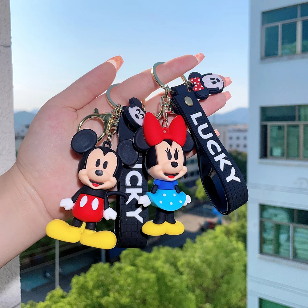 Mickey Minnie Spielzeug Anhänger Keychain Nette Anhänger Keychain Mode Auto  Schlüsselanhänger Geschenk Silikon PVC Schmuck