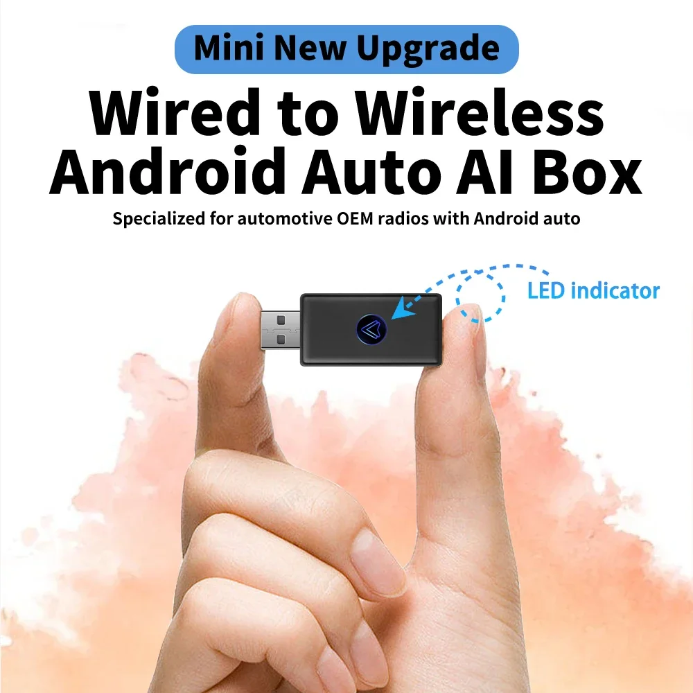 Nuovo Aggiornamento Mini Cablato A Wireless Android Auto Adapter Per Wired Android Auto Car Smart Ai Box Bluetooth Wifi Auto Connect Map