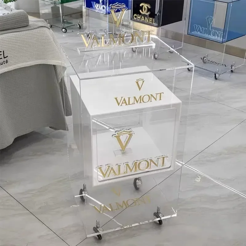 Acrylic Salon Trolley Hairdressing Beauty Salon Multi Functional Tool Cart Instrument Storage Rack Mobile Customization