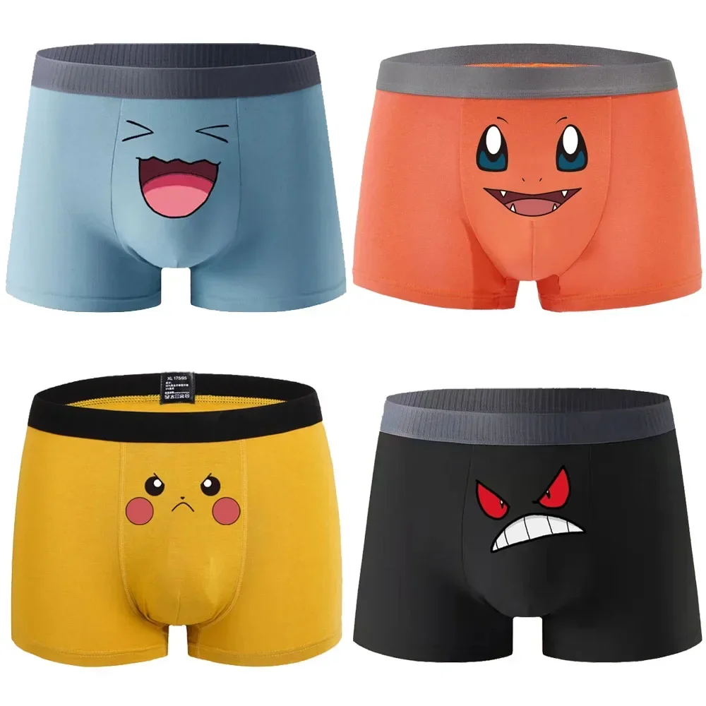 

Pokemon Bulbasaur Squirtle Gengar Charizard Pikachu Men's Underwear Anime Kawaii Cotton Graphene 3A Antibacterial Underpants