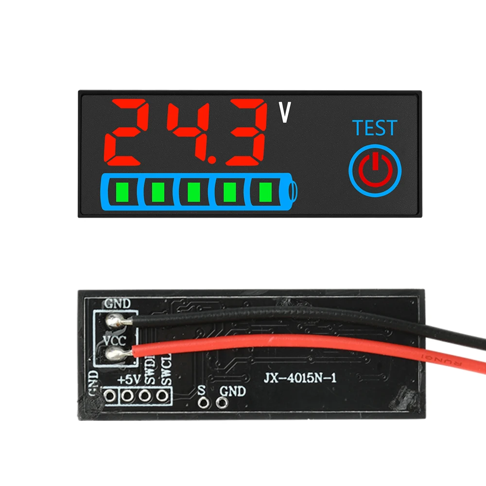 DC 7-55V LED 표시기 전압 및 충전 수준 표시, 전원 차단 메모리 기능 포함, 산성 배터리/리튬 배터리용